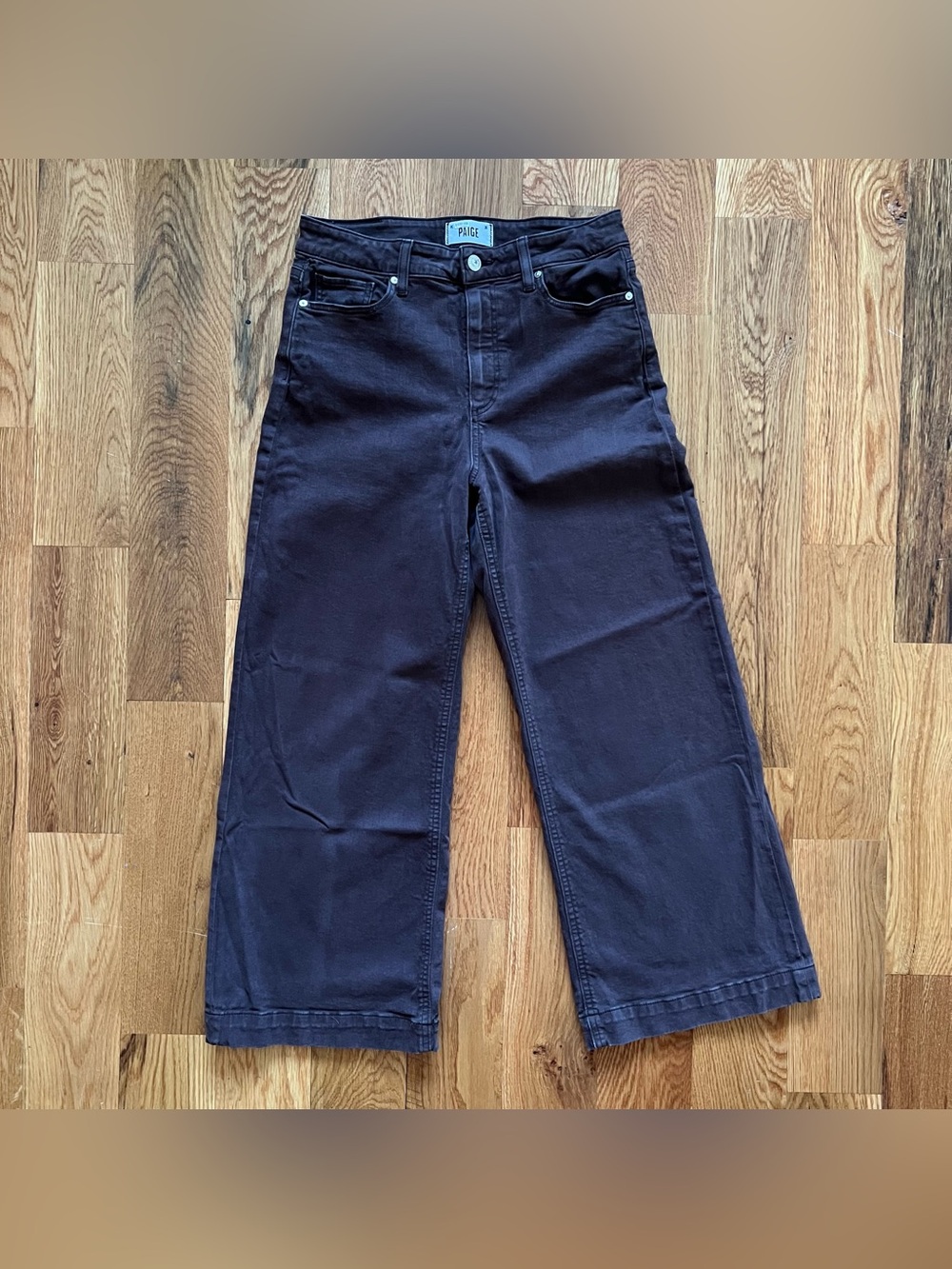 Brown Paige Anessa wide leg jeans